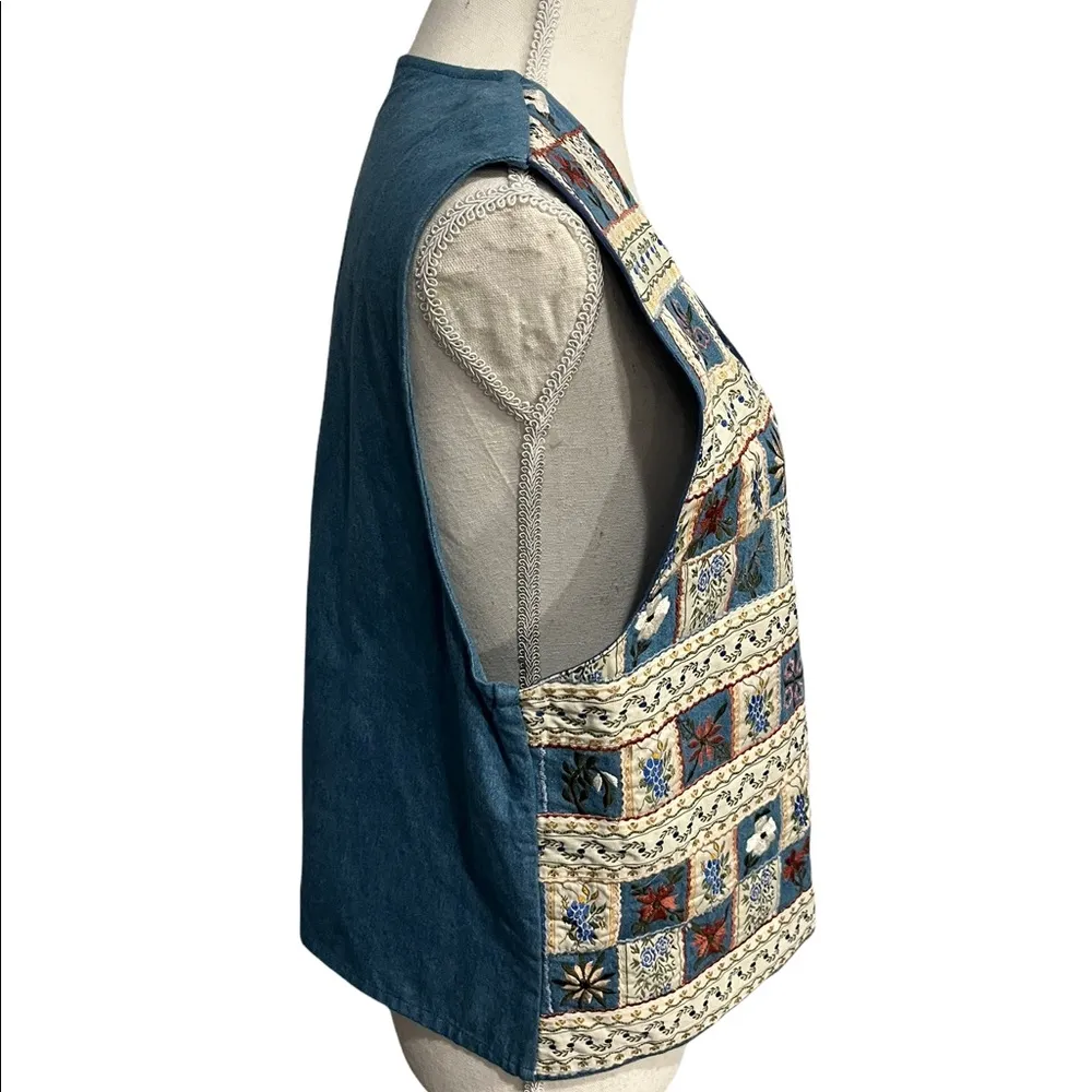 Willow Ridge Cottagecore Denim Vest Sz M Blue Size M - Image 2