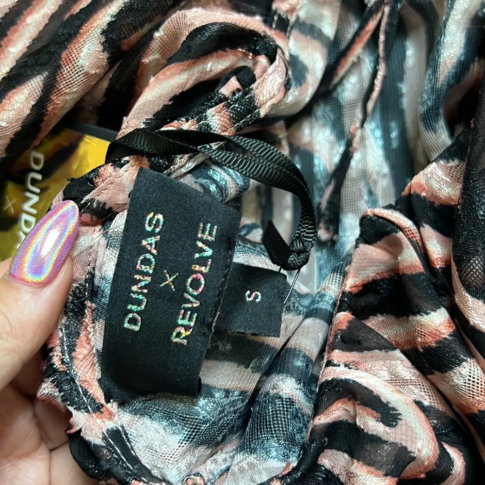 Revolve Lana Blouse in Natural Zebra DUNDAS x  - Image 7