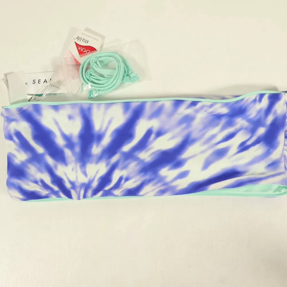 NWT Seafolly X Revolve Beach Break Tube Top in Dazzling Blue US Size 10 - Image 7