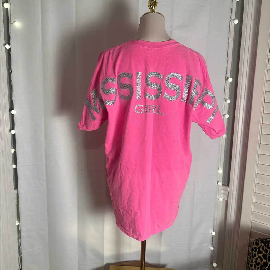 Comfort Colors Bright Pink 'Mississippi Girl' Tee Large - Image 8