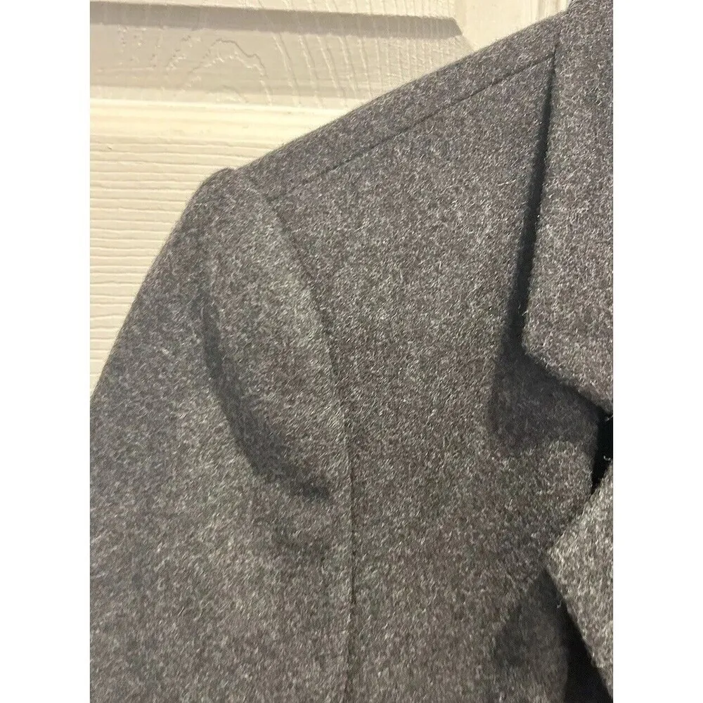 Vintage Eddie Bauer Charcoal Gray Wool Flannel Blazer Jacket  Womens Size Medium - Image 5