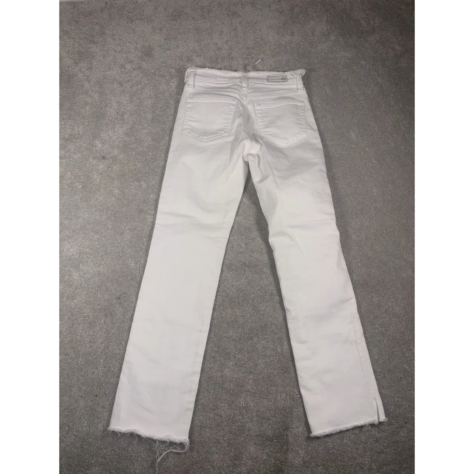 AG ADRIANO GOLDSCHMIED Size 24 The Isabelle High Rise Straight Crop‎ Denim White - Image 5