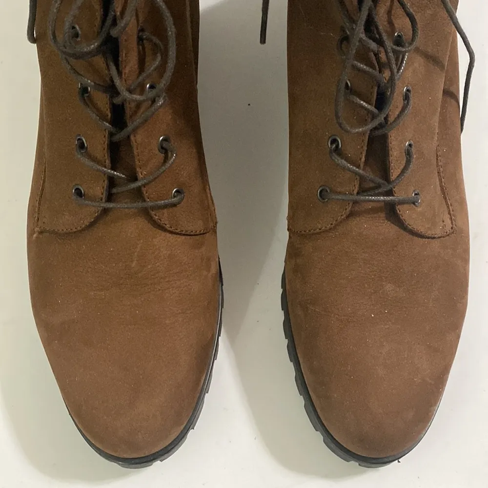 Grigiarancio suede brown shearling trimmed chukka lace up lugged sole boots 10.5 - Image 4