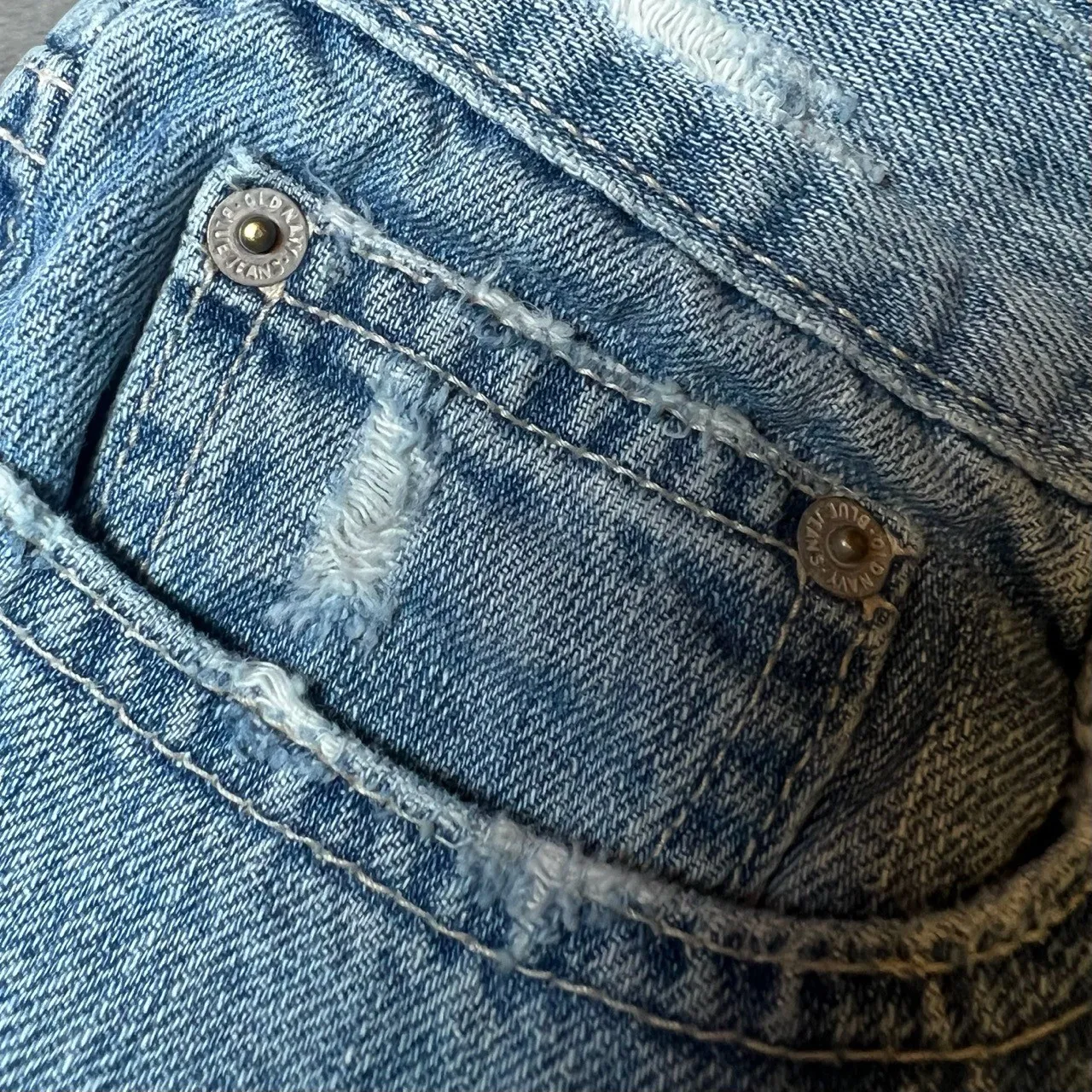 Old Navy Vintage Boy-Cut Jeans Womens Size 12 Short Low Waist Distressed Y2K - Image 14