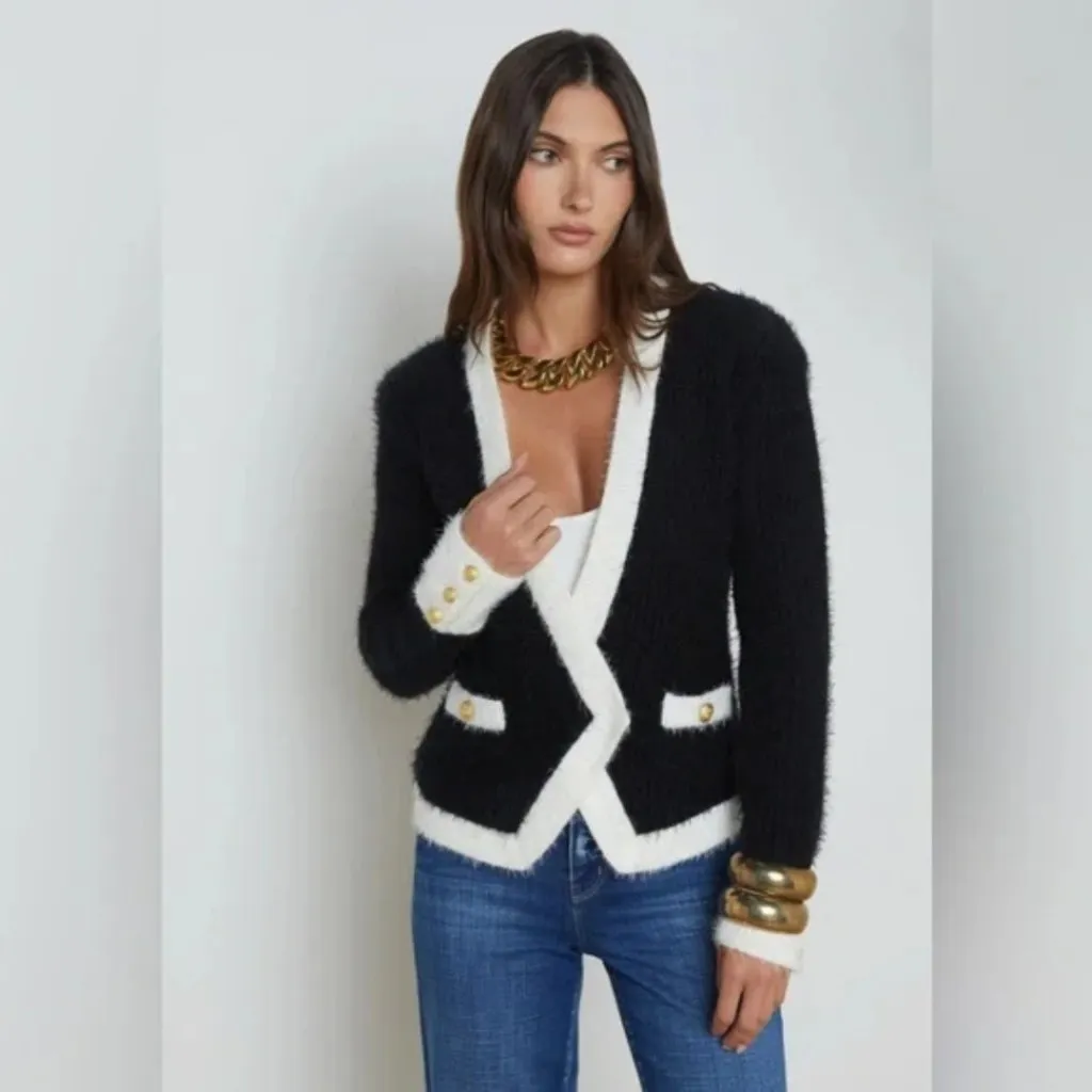 NEW NWT L’AGENCE Georgia Contrast Cardigan Blazer Size XS - Image 9