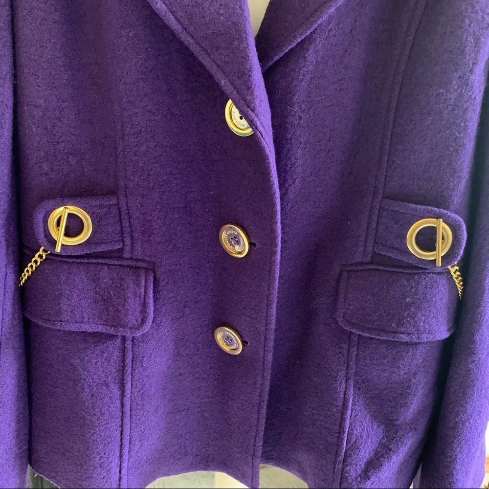 Carson Kressley Perfect Purple Wool Coat Size M - Image 3