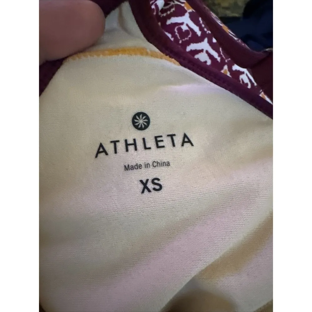 A-Line Dress Empire Purple Geometric Halter Neck Size XS Knee Length GG - Image 4