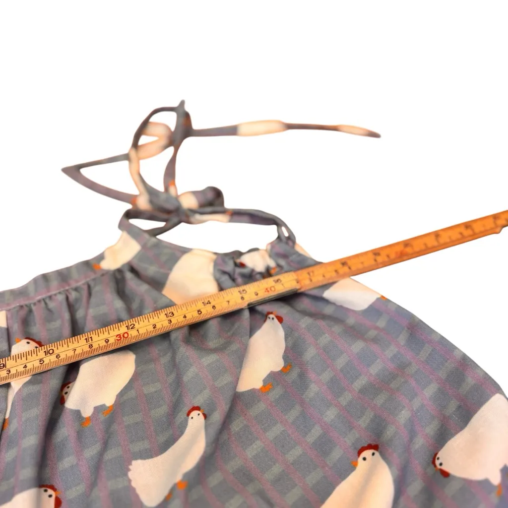 Handmade UNIQUE Chicken Print Cotton Jumpsuit Loose Wide-Leg (Est M) in GUC - Image 8