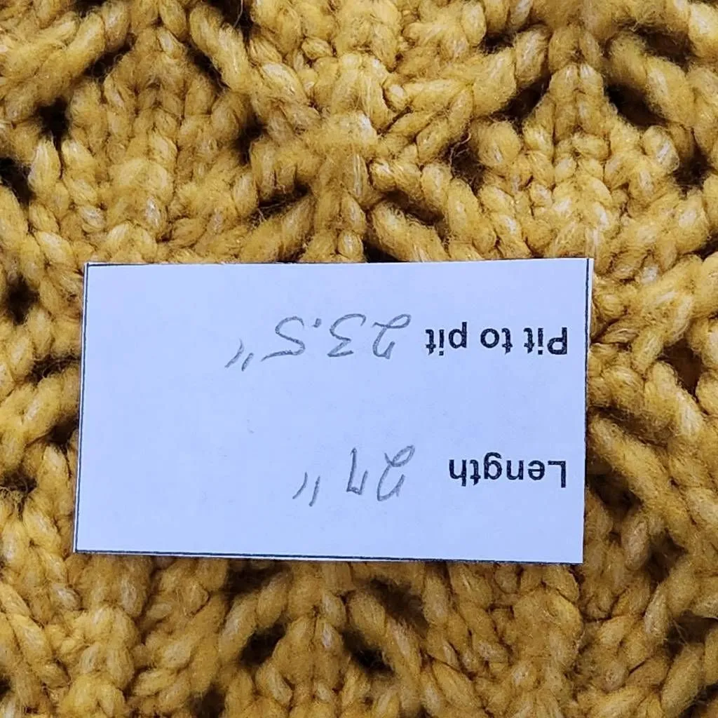 Lane Bryant Mustard Yellow Knit Sweater Size 18/20 Chunky Knit Gold Sweayer - Image 8