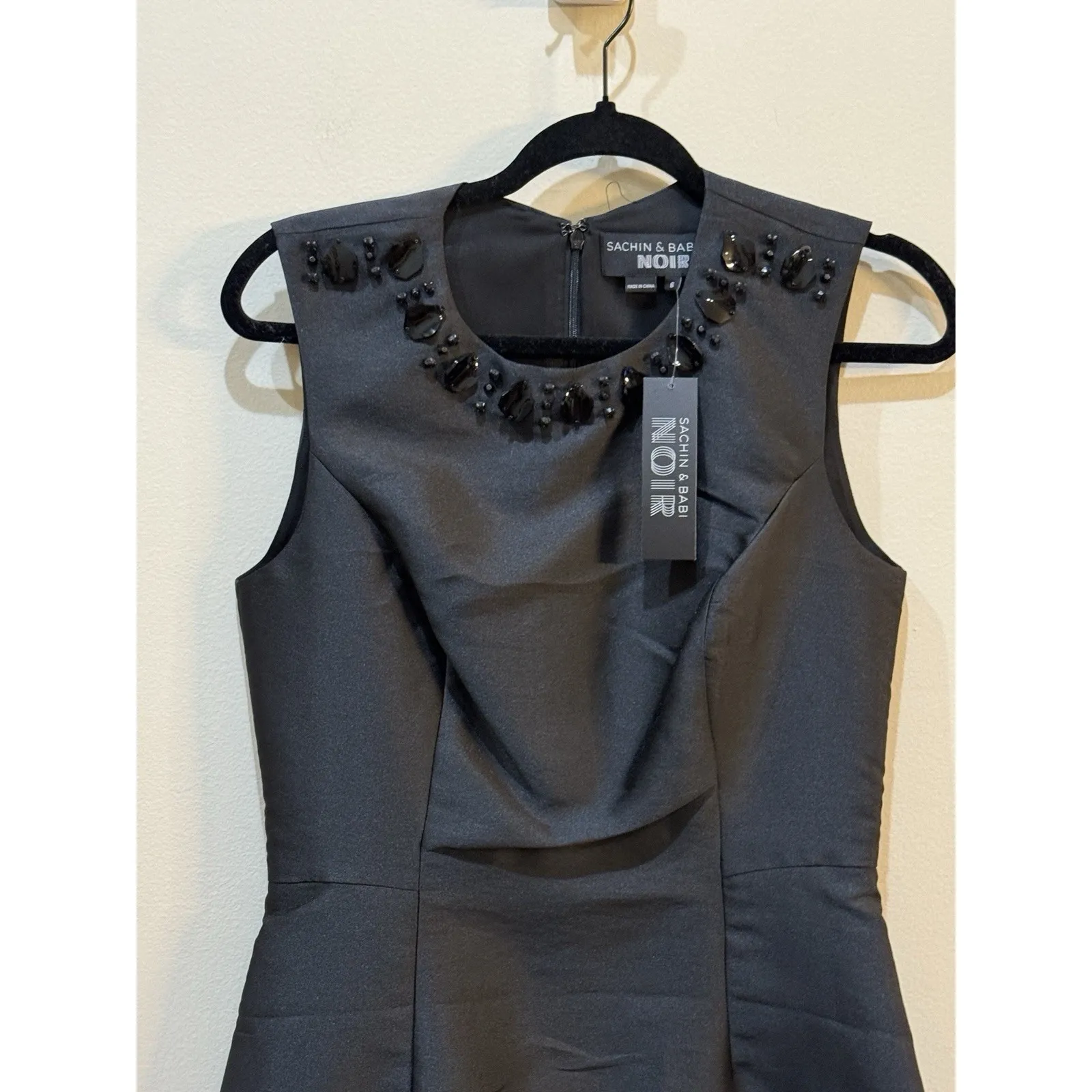 New SACHIN & BABI NOIR Northbook Dress Embellished Jeweled Beaded Onyx Size 4 - Image 4