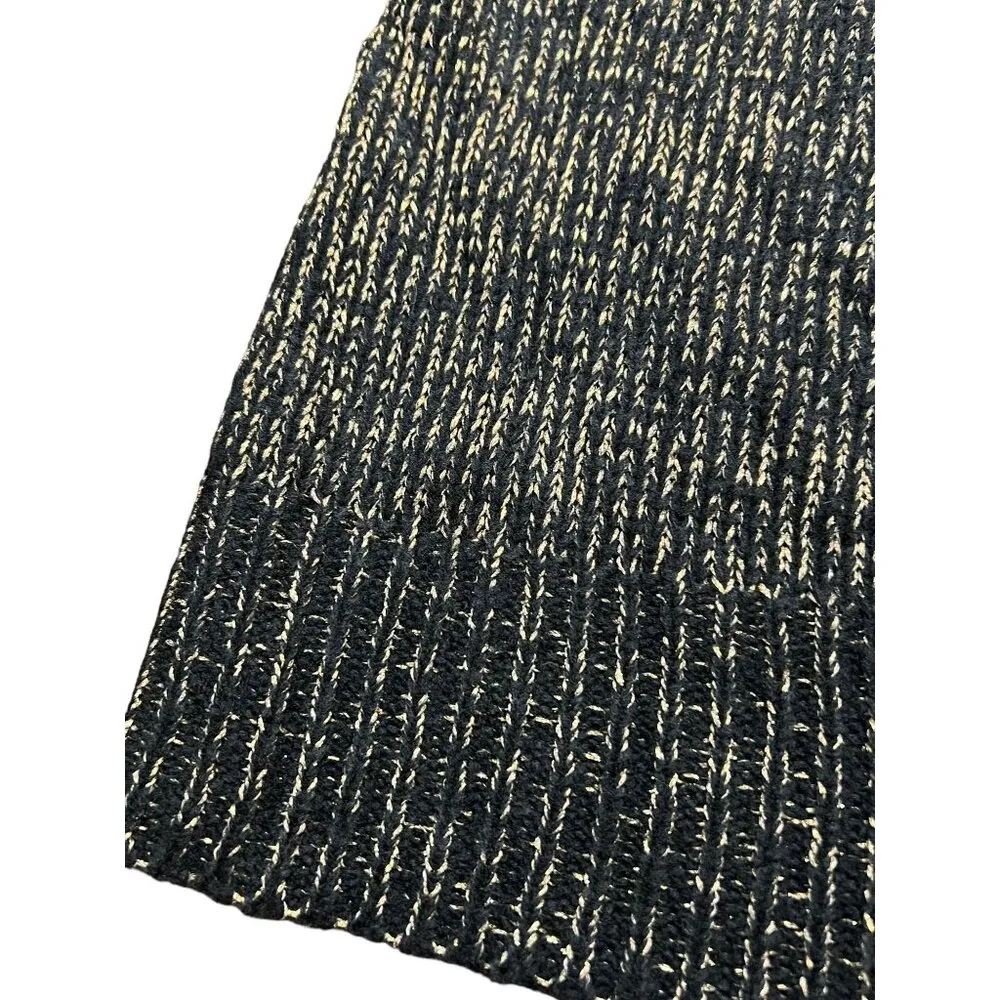 Soft Surroundings Black Gold Sweater Vest Cardigan Wool Blend Cowl Neck Size L - Image 2