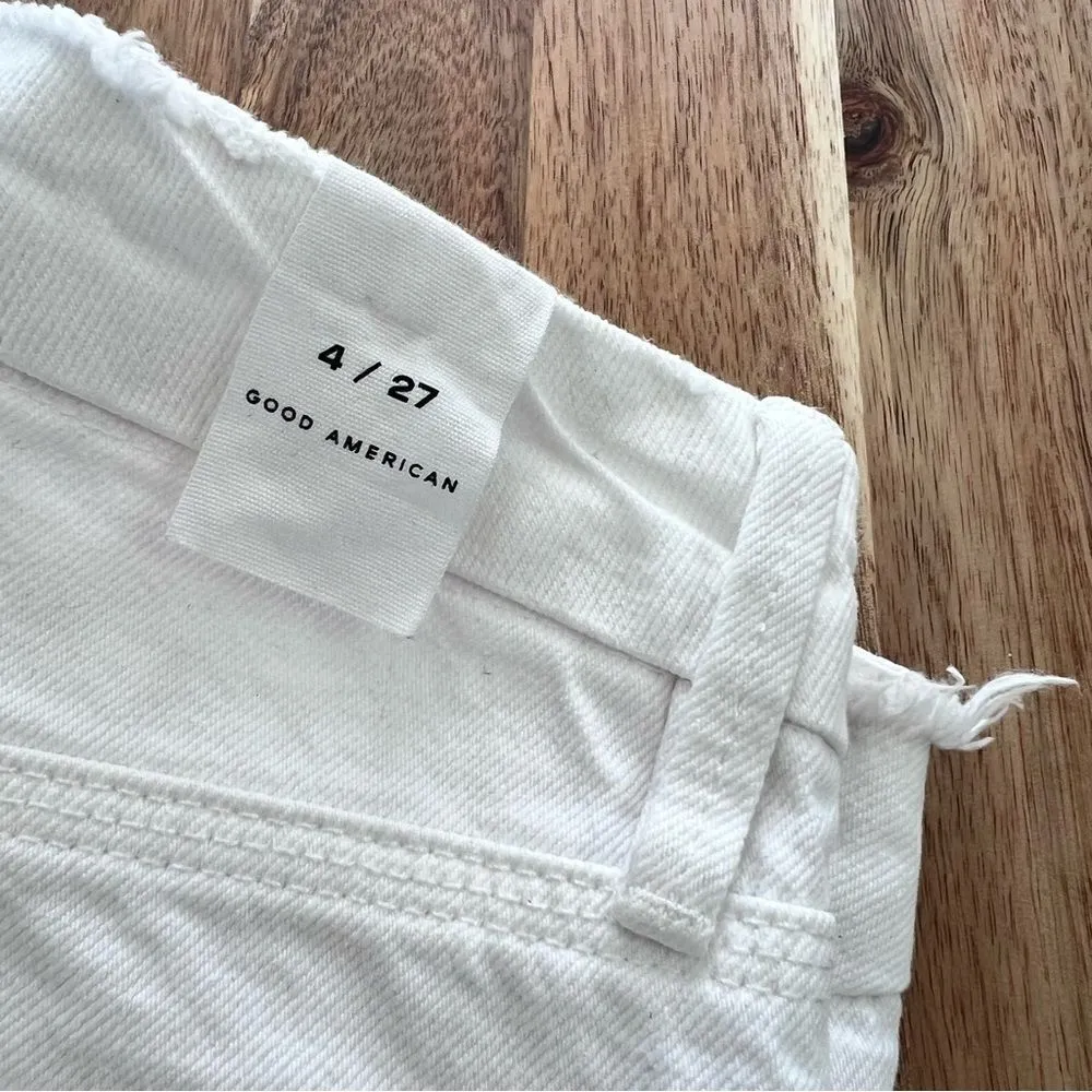 NWT Good American Good '90s Duster Natural Fray White - Image 9