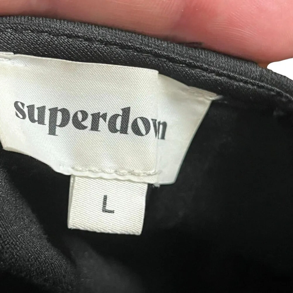 Superdown Stallion Pants Silver Tone Chain Embellishment Black Size Large - Image 8