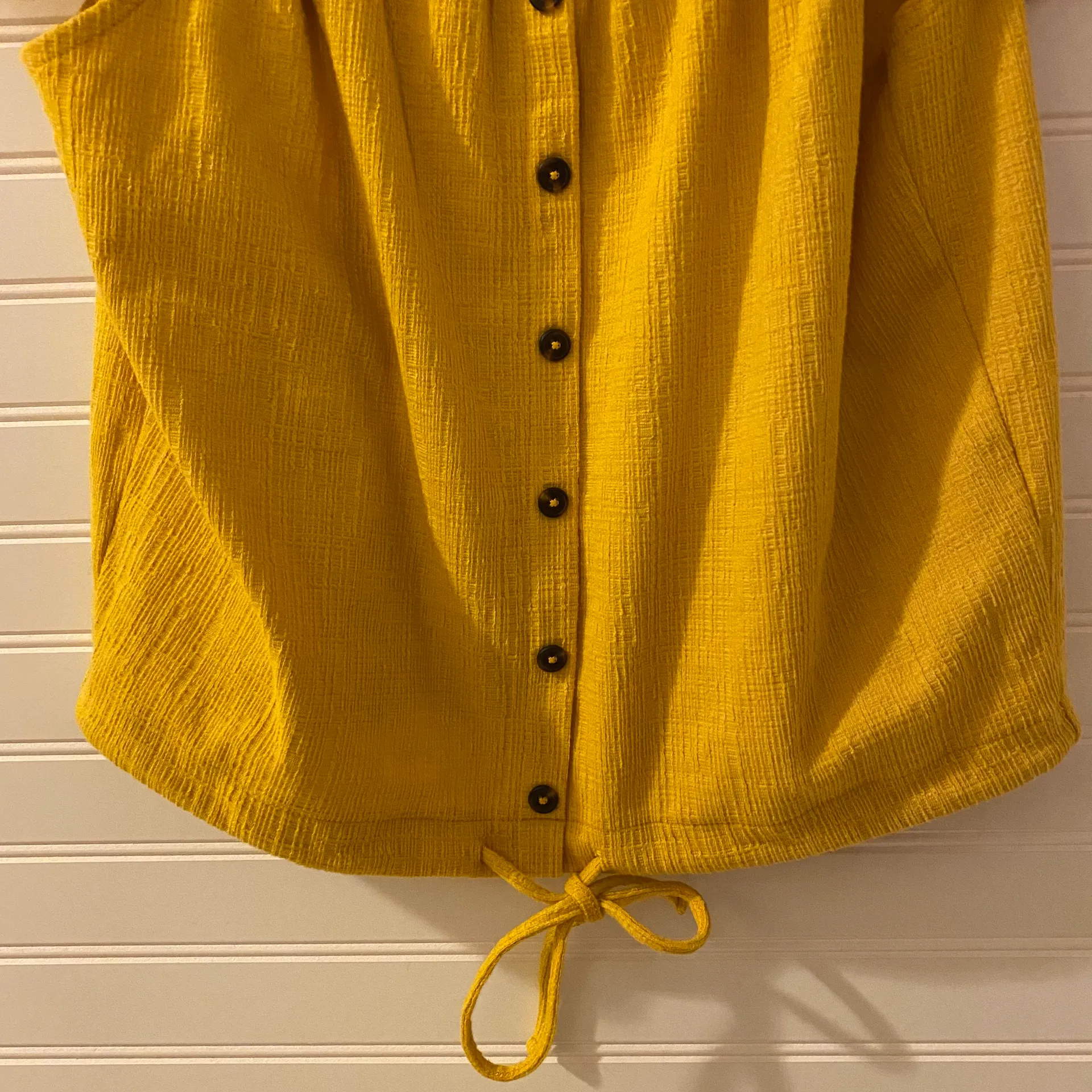 Madewell Mustard Drop Sleeve Blouse - Image 4