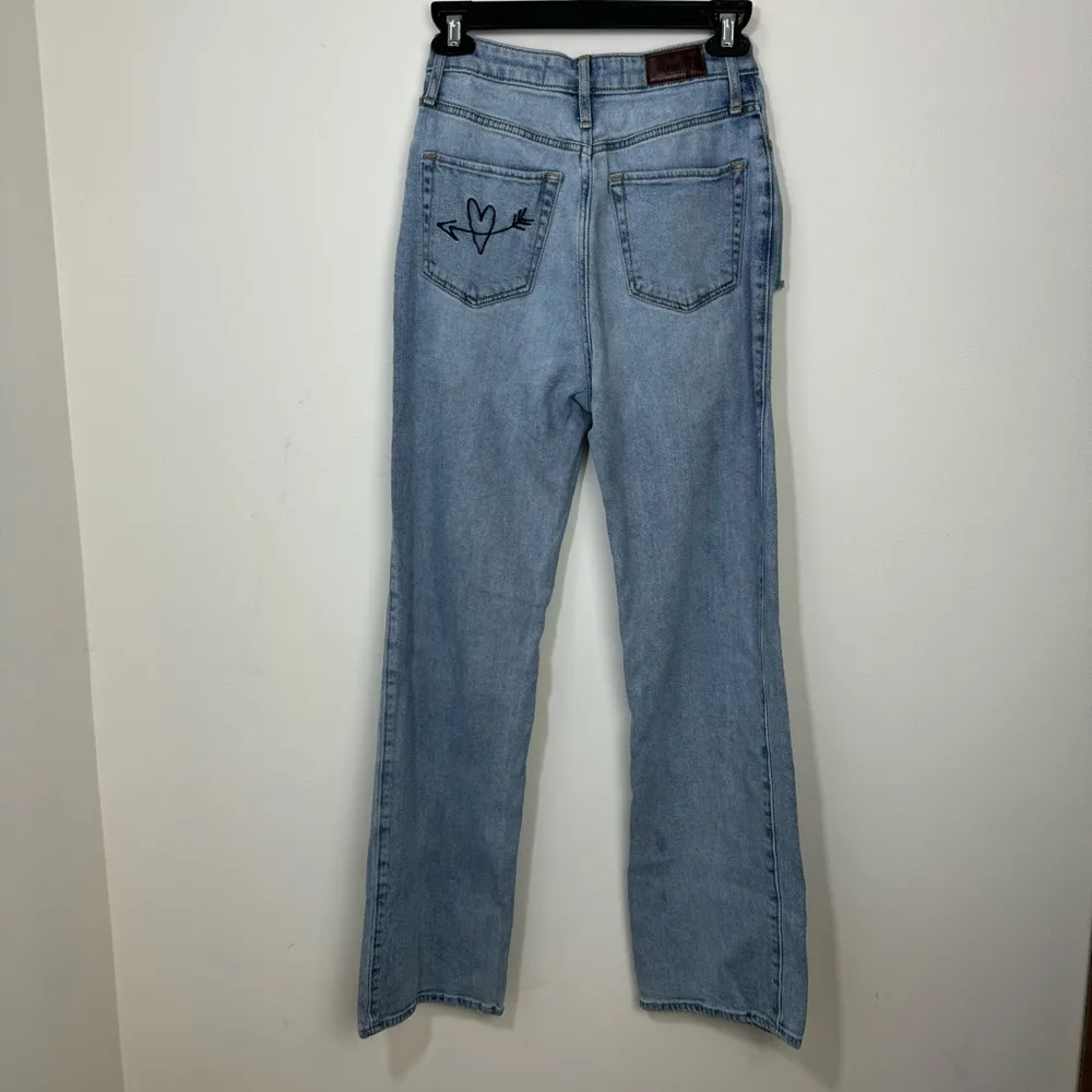 Hollister Ultra High-Rise Floral Embroidered Dad Jeans Size 1R waist 25 - Image 5