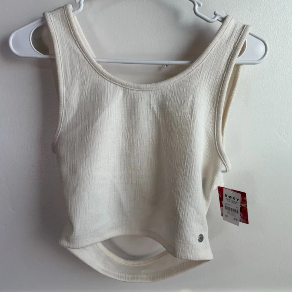 NWT ROXY Cream Good Keepsake Open Back Crop Top - Image 3