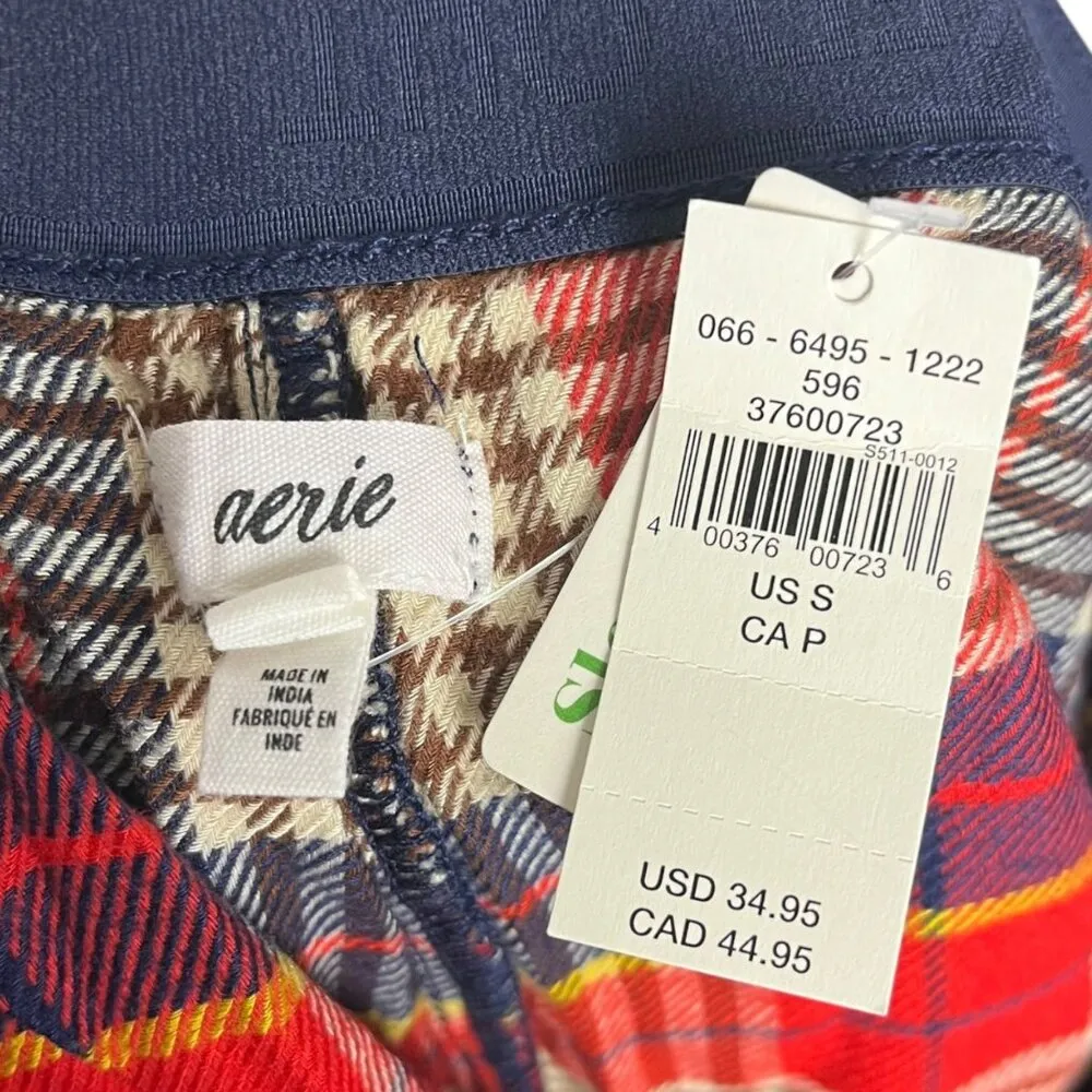 Aerie  Women's Small Boxer Shorts Plaid Flannel Comfy Cozy Holiday Loungewear - Image 3