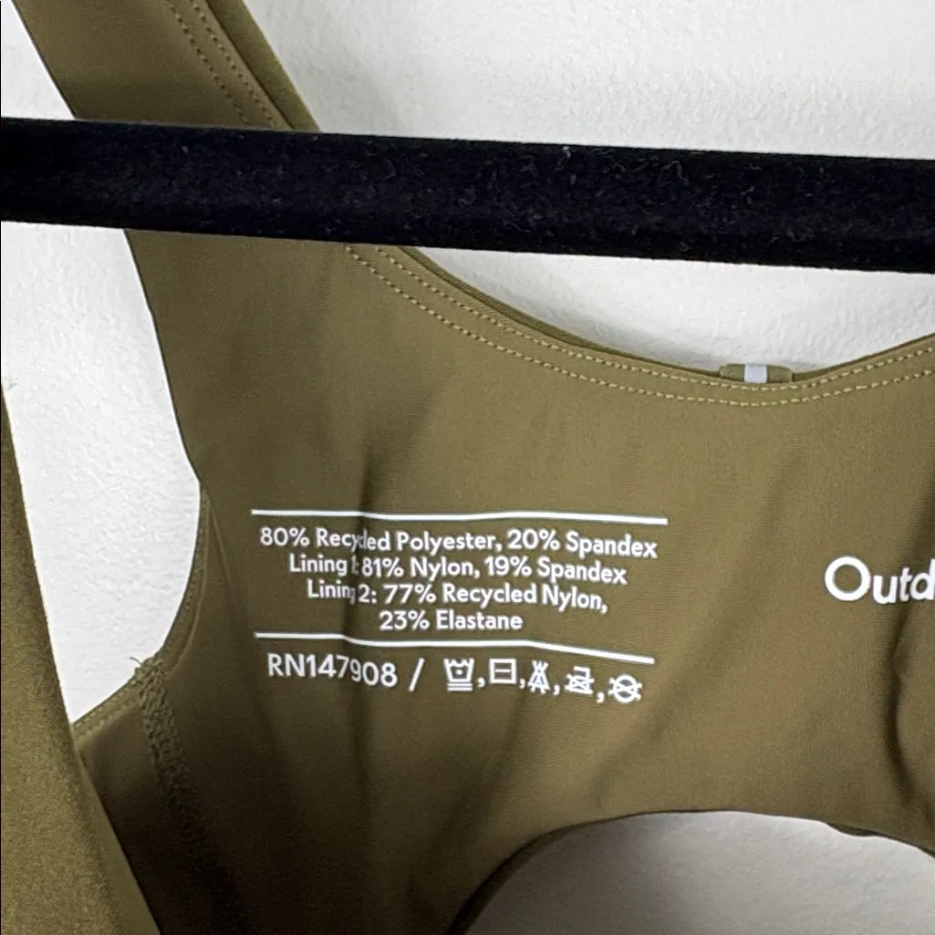 Outdoor Voices Coolform Sports Bra Olive Green Women’s Size Small Adjustable - Image 6