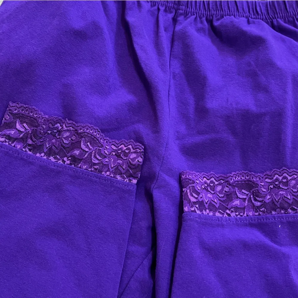 ROAMANS size large 18/20 purple leggings lace on the bottom elastic waist - Image 3