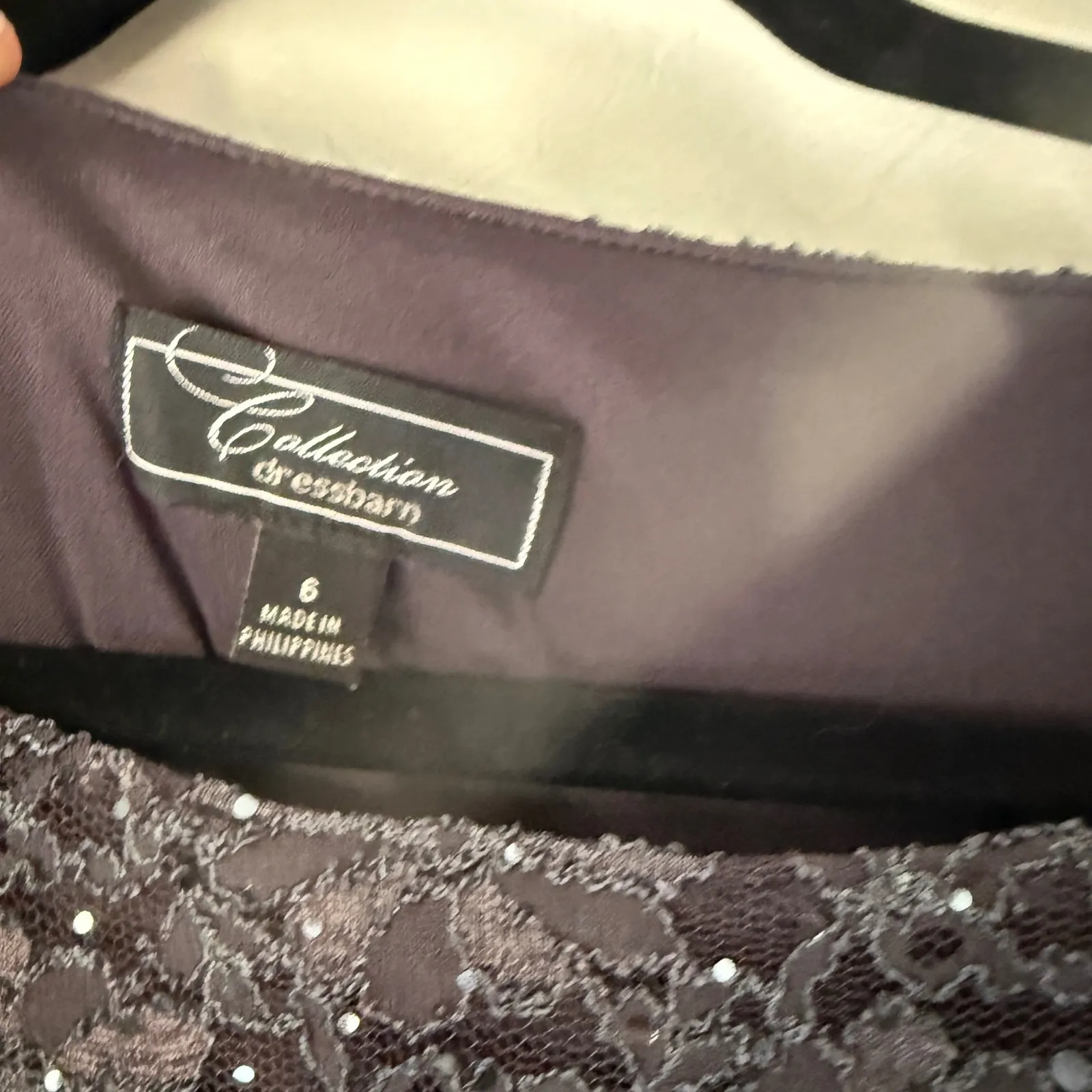 Dressbarn Y2k Dress‎ Women's Size 6 Gray Lace & Sequin Party Going Out - Image 4