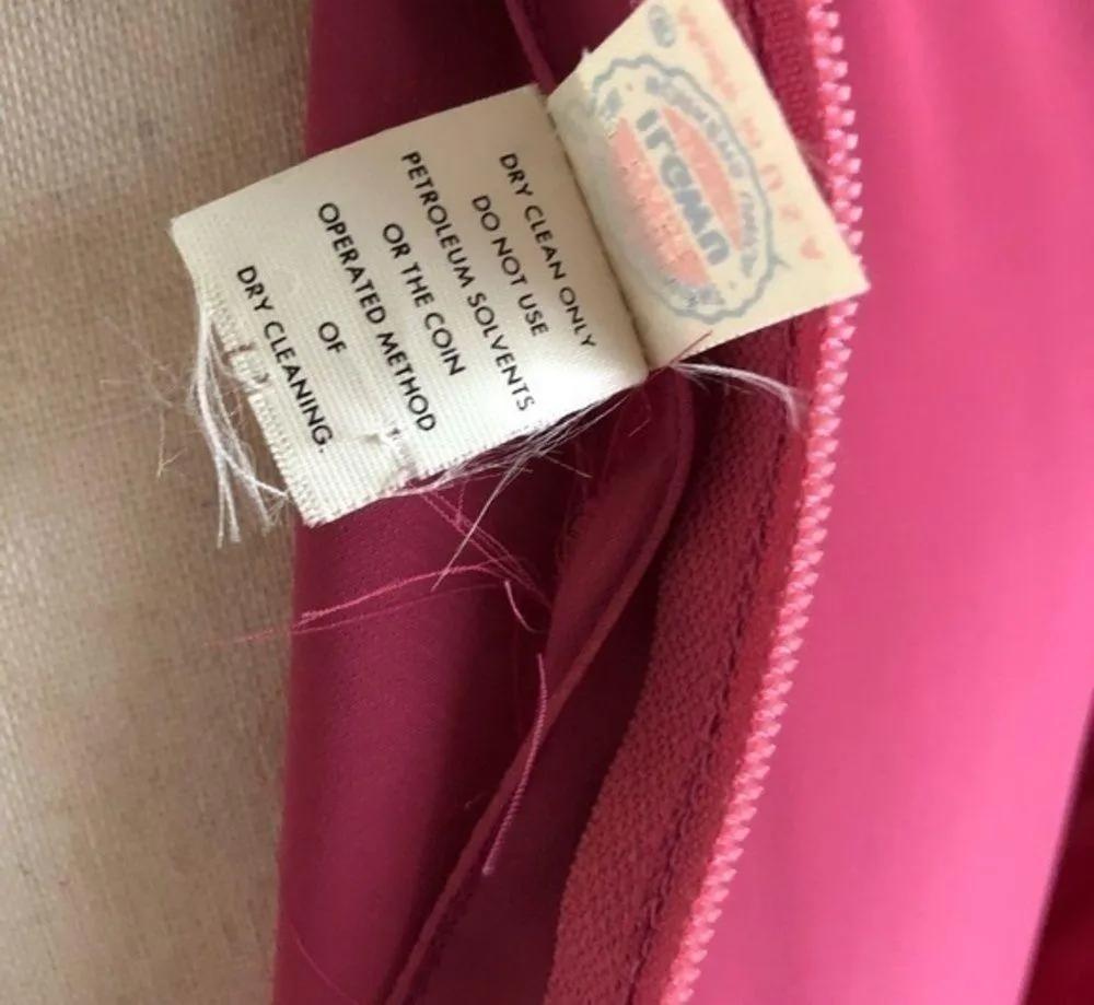 Vintage 80s Pink Victorian Maxi Wrap Dress With Union Label Size 8 - Image 8