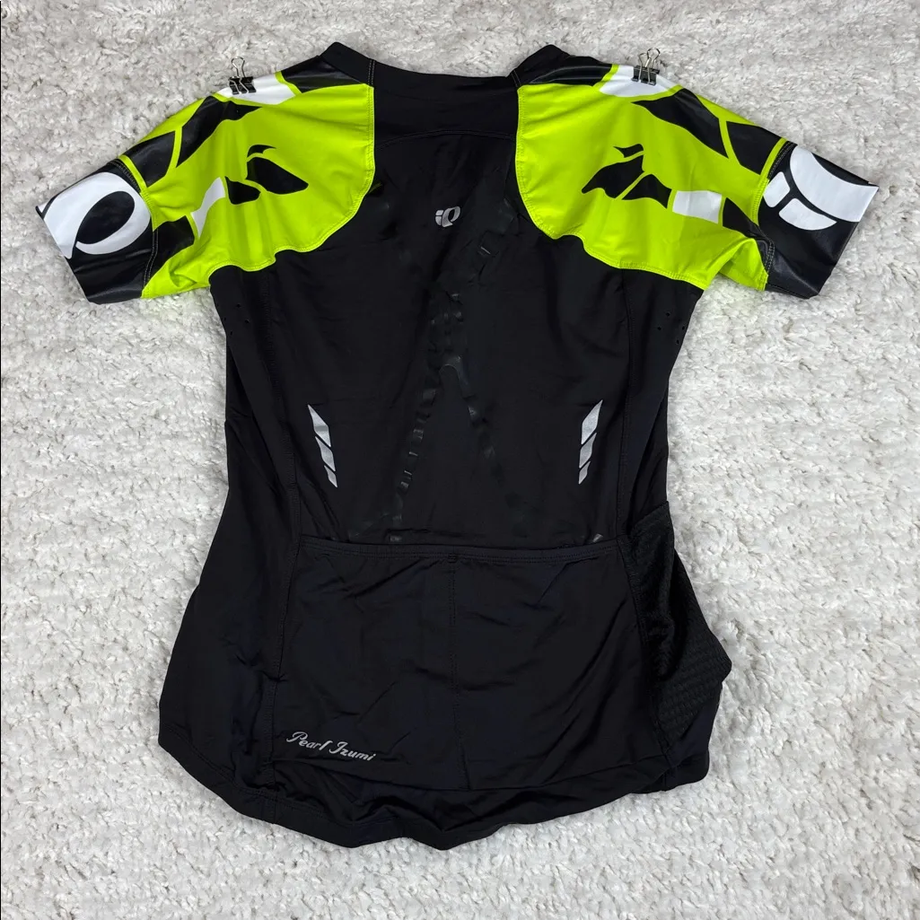 Pearl Izumi Pro Women's Black and Bright Yellow Cycling Jersey, Size Medium - Image 6