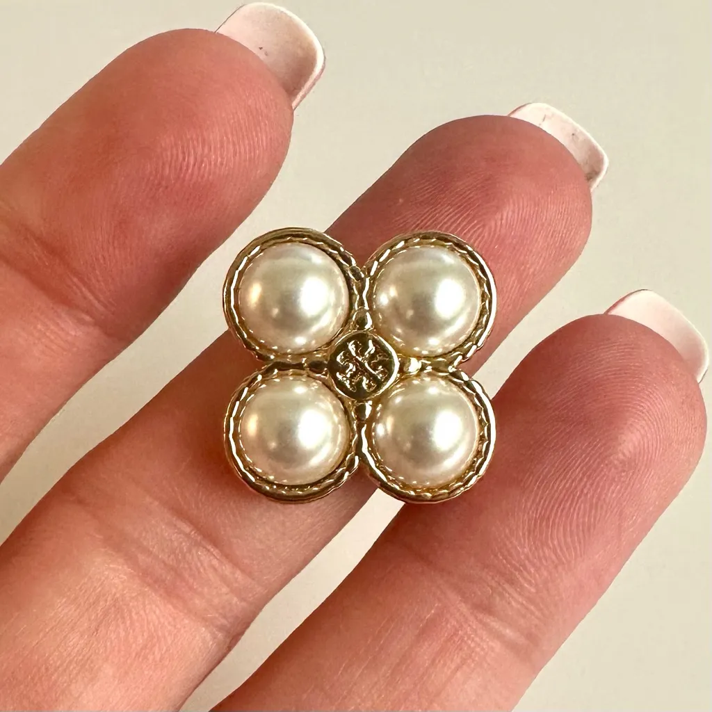 New Tory Burch Size 7 ROPE CLOVER RING IN GOLD Brand new with Tag - Image 3