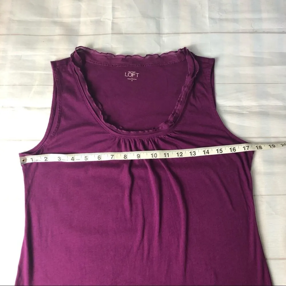 Ann Taylor Loft  Sleeveless Ruffle Trim Blouse - Image 4