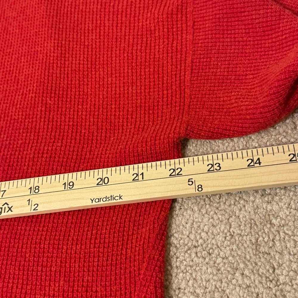 Madewell Asherton Waffle Henley Sweater Size Medium Wool Alpaca Red - Image 8