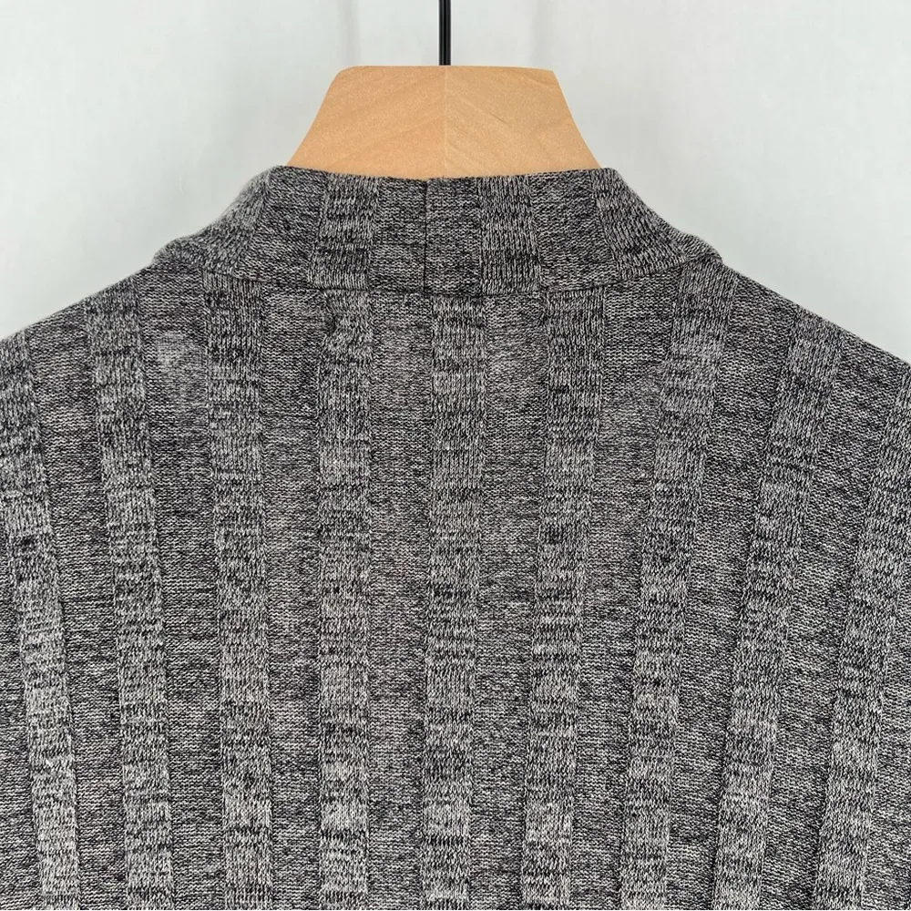 Project Social T Soft Ribbed Mock Cutout‎ V Neck Faux Wrap 3/4 Sleeve Top - Image 10