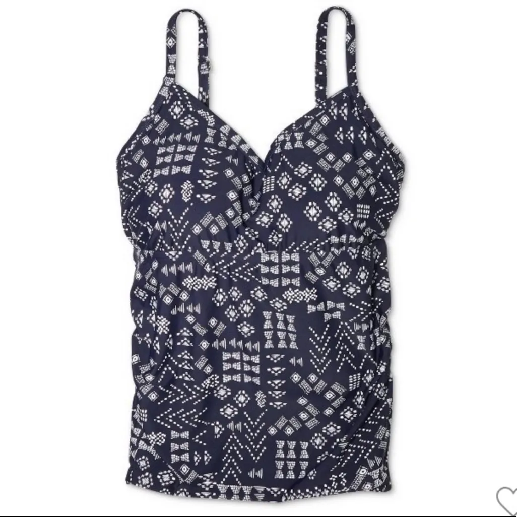 Kona Sol Shirred Tankini Top Navy 14W - Image 8