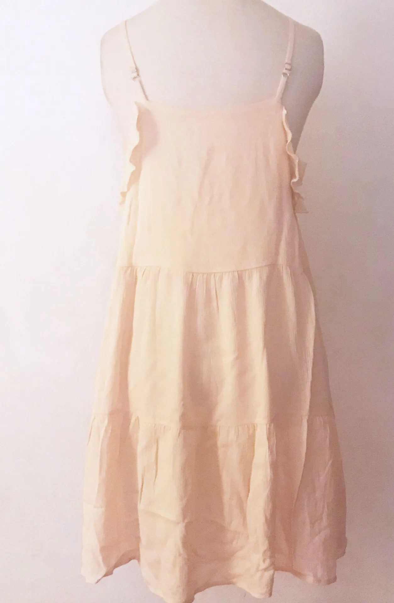 Halter Ruffle Tiered Boho Hippie Gypsy Beach Dress Orange - Image 3