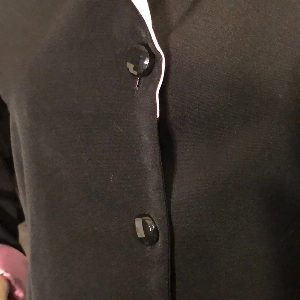 Vintage 1980s or 1990s Miss Dorby Black Blazer with Pink Trim 10 - Image 6