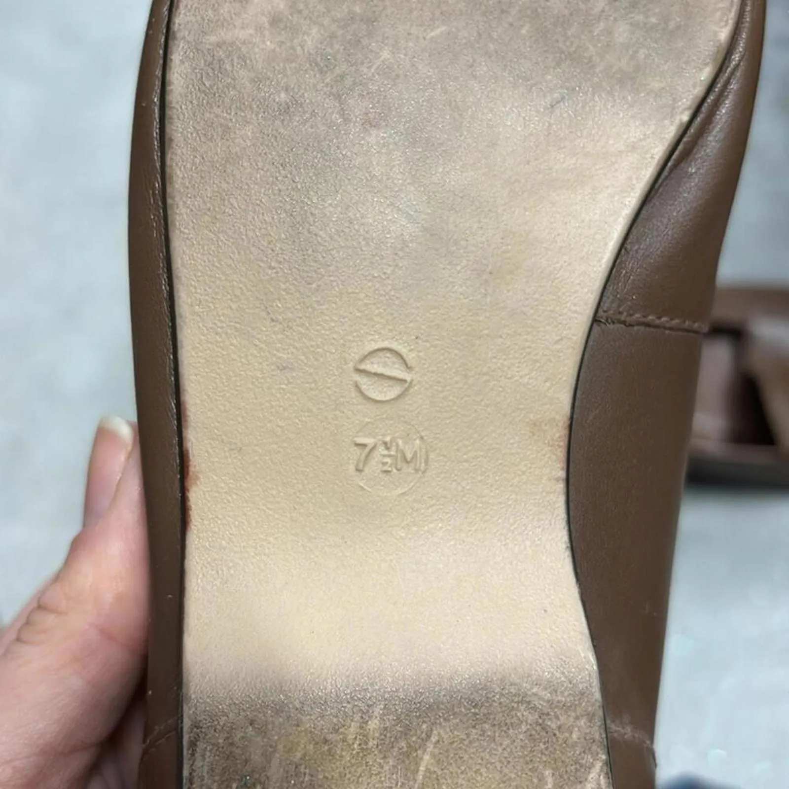 Vintage Joyce Brown Square Toe Flats Driving Shoes Academia classic minimal Size 7.5 - Image 7