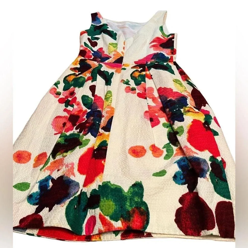 Eliza J bold watercolor floral print sleeveless dress, size XS. - Image 3