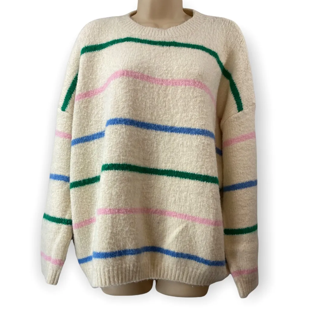 Katie sturino x stitch fix womens striped warm sweater Xl Green - Image 6