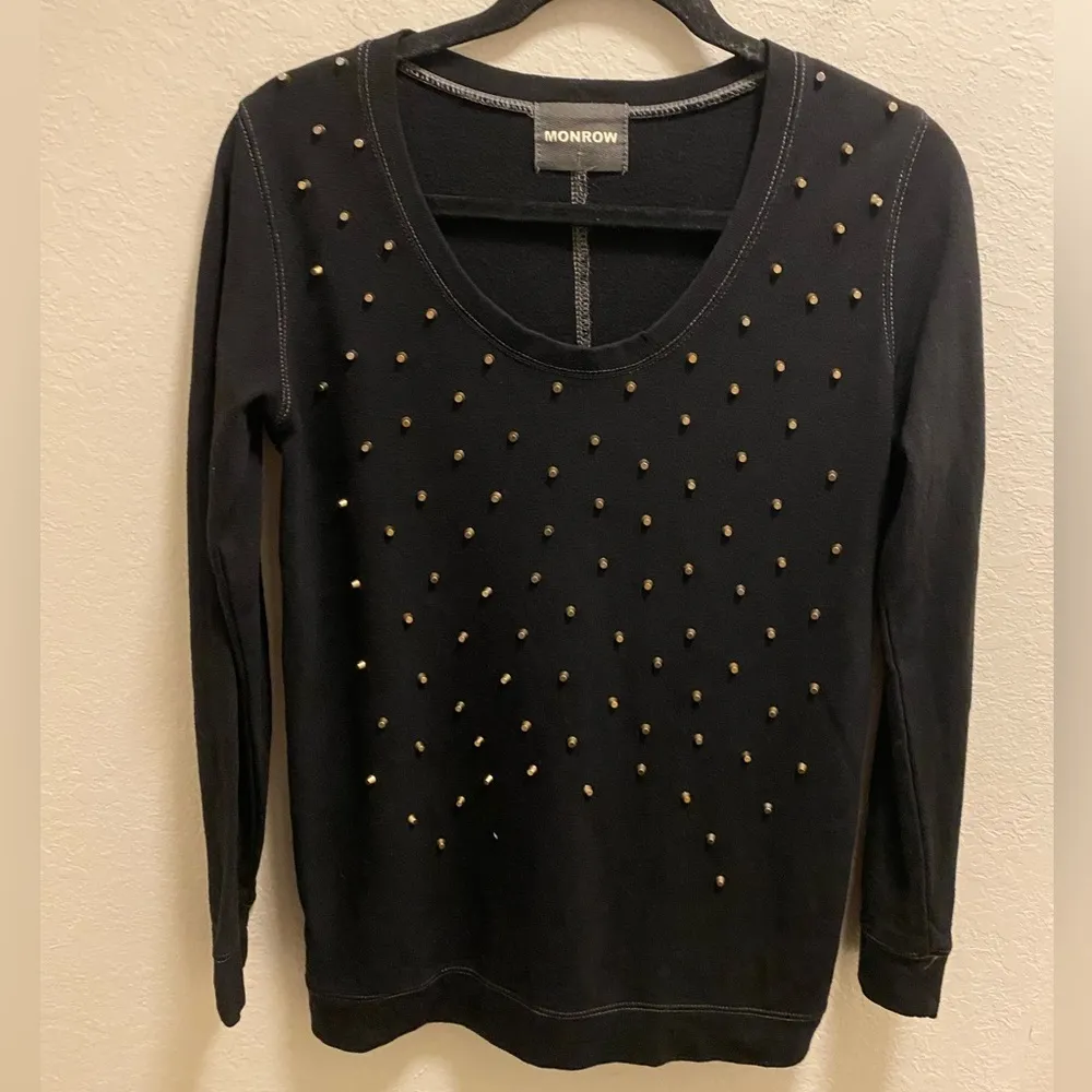 Monrow Black Studded Sweatshirt - Image 3