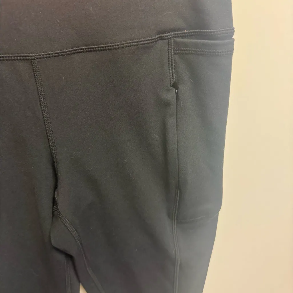 Women’s black and orange with side pocket‎ stretch leggings - Image 3