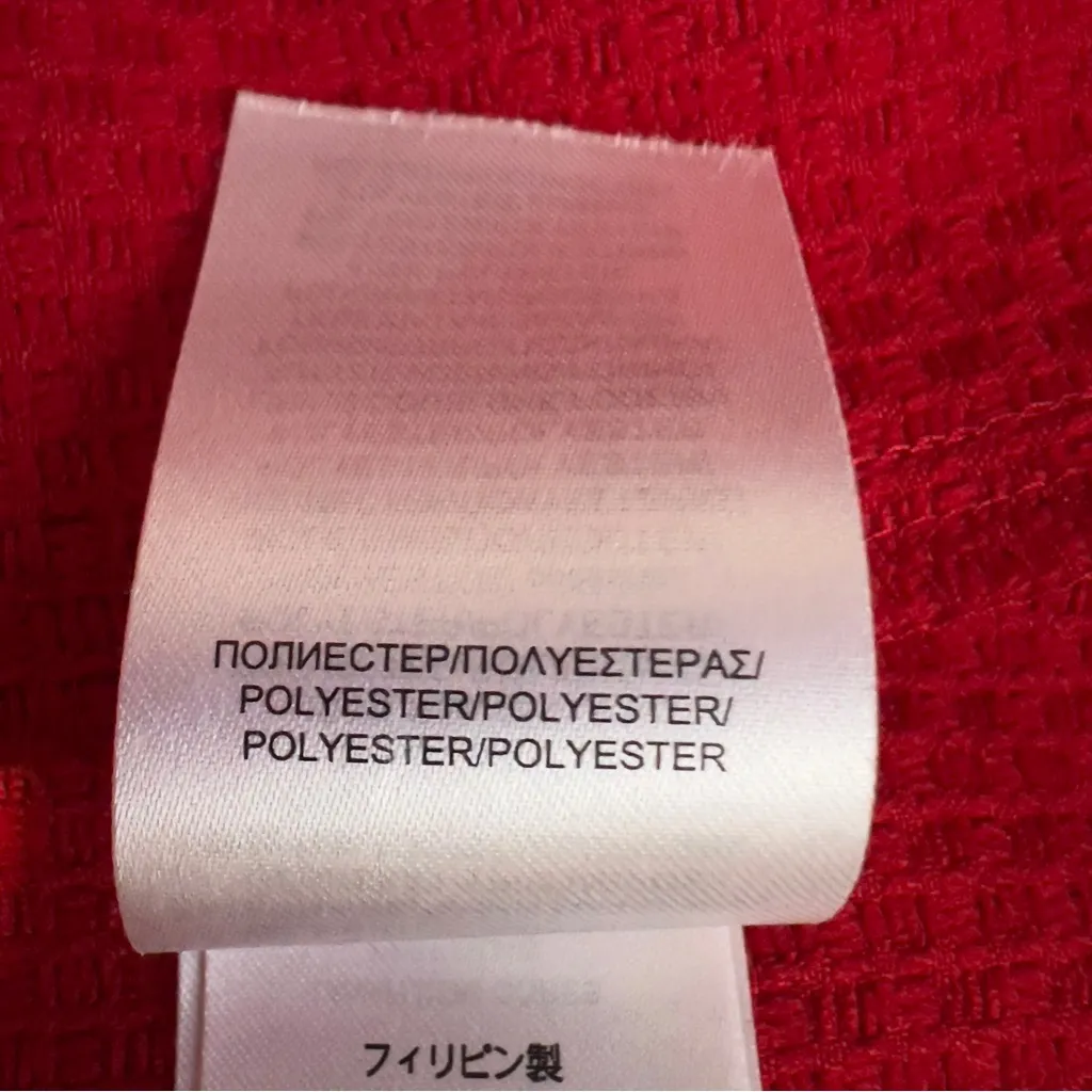 Lauren Ralph Lauren Size 8P Red 3/4 Sleeve B-Neck Shift Dress Back Zipper - Image 7