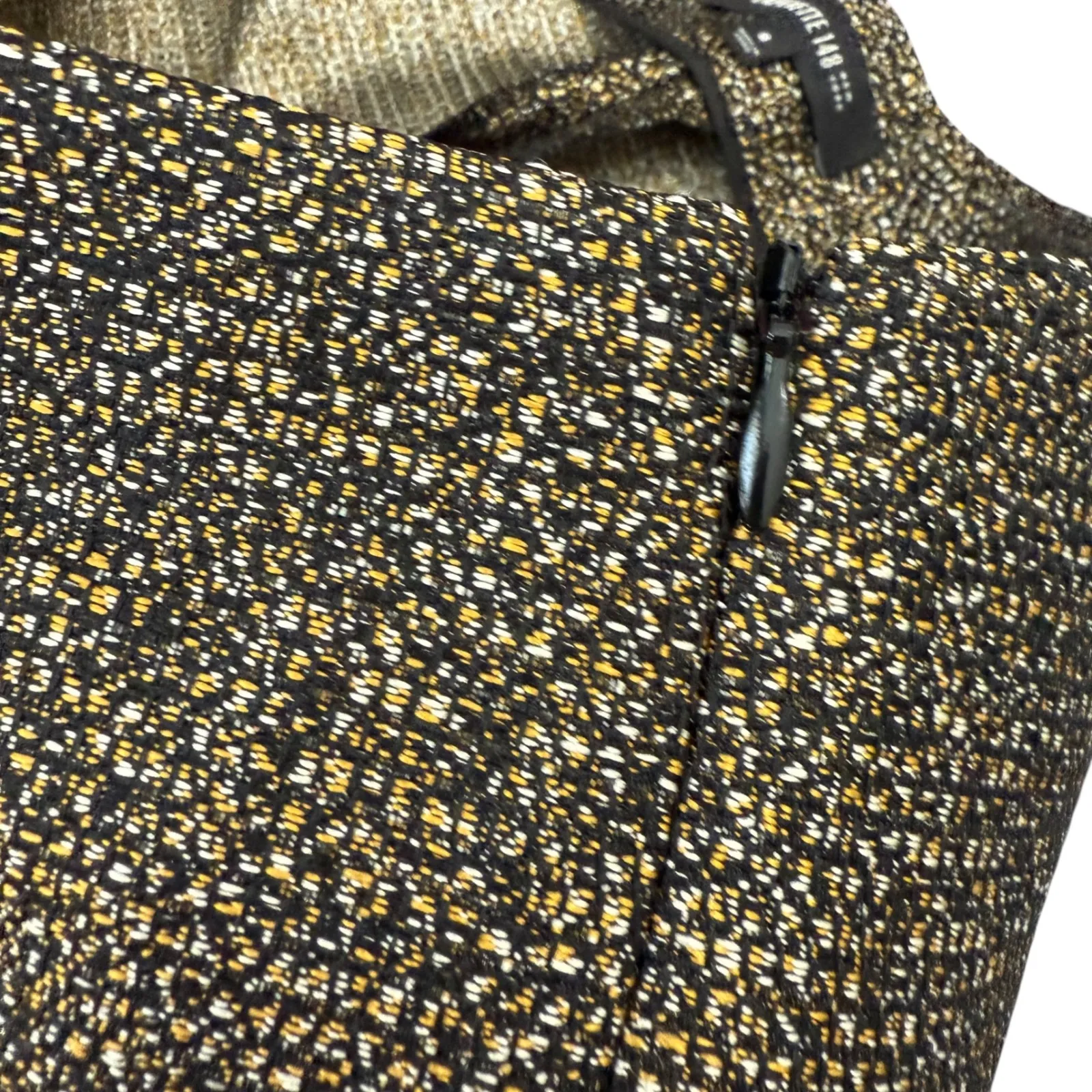 Lafayette 148 New York Black Gold Tweed Straight Leg Pants Trousers Size 8 - Image 4