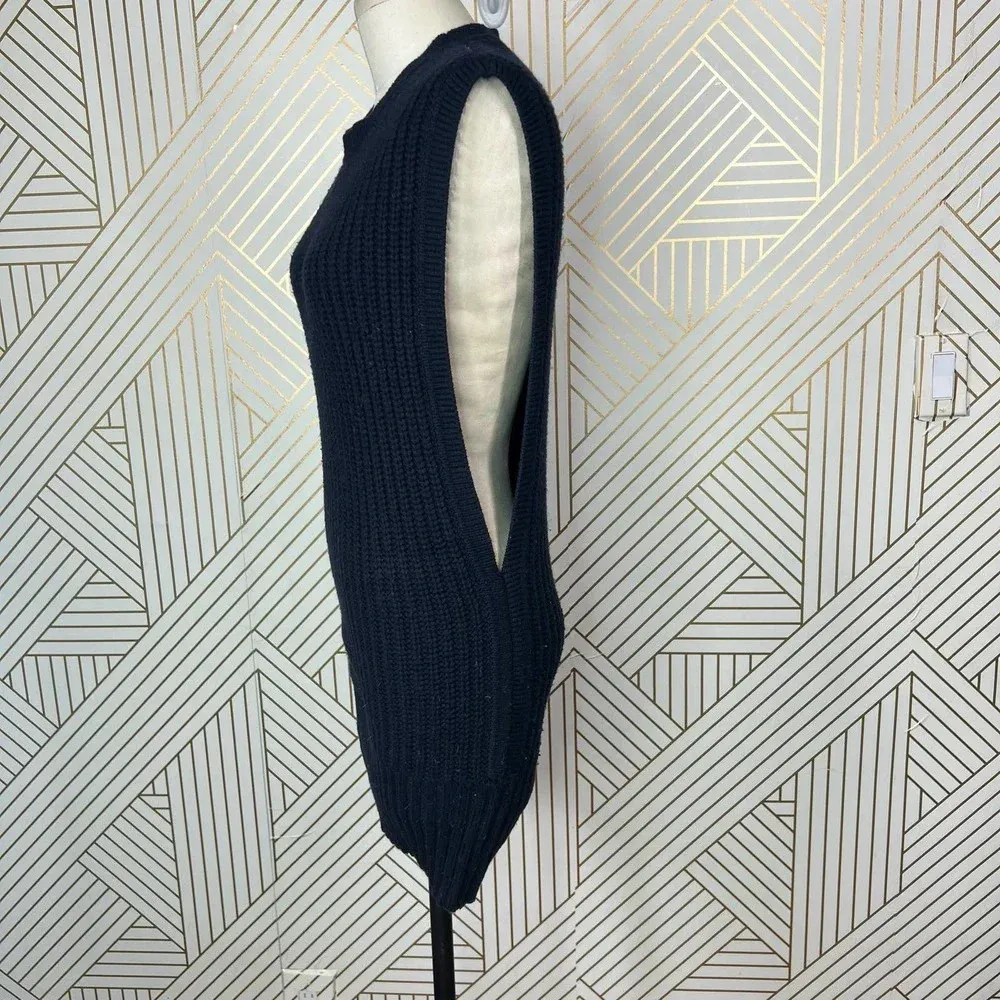 AllSaints Mouleon Sweater Tunic Vest Dress‎ Sleeveless Knit Navy Blue Size Small - Image 7