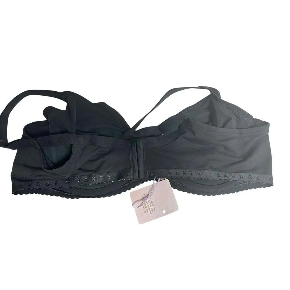 Savage X Fenty Bra Womens 46DD Black Cotton Jersey Unlined Rihanna Adjustable Size undefined - Image 2