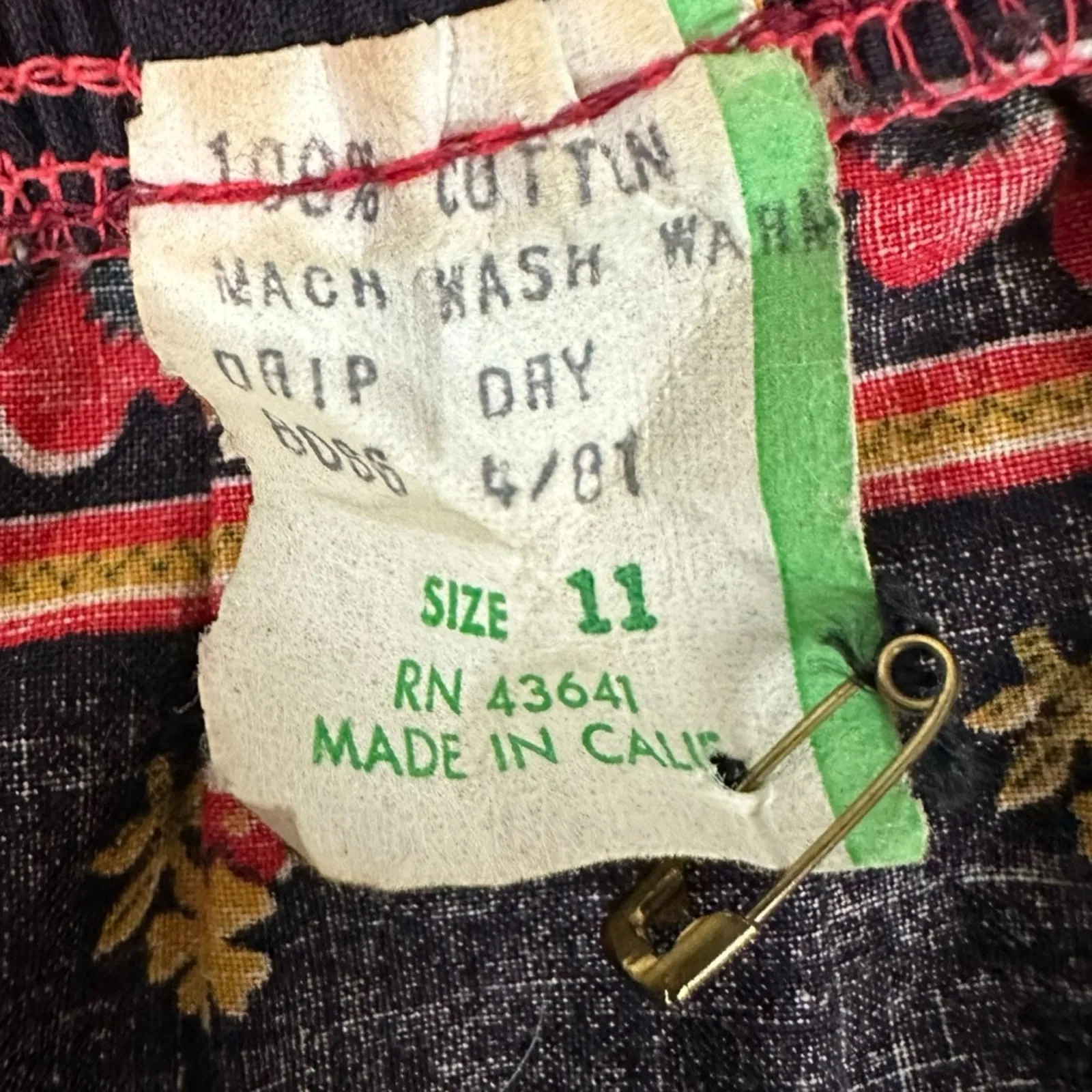 Vintage 70s Western Bohemian Prairie Maxi Skirt Size 11 Floral Lace Hippie Fall Blue - Image 4