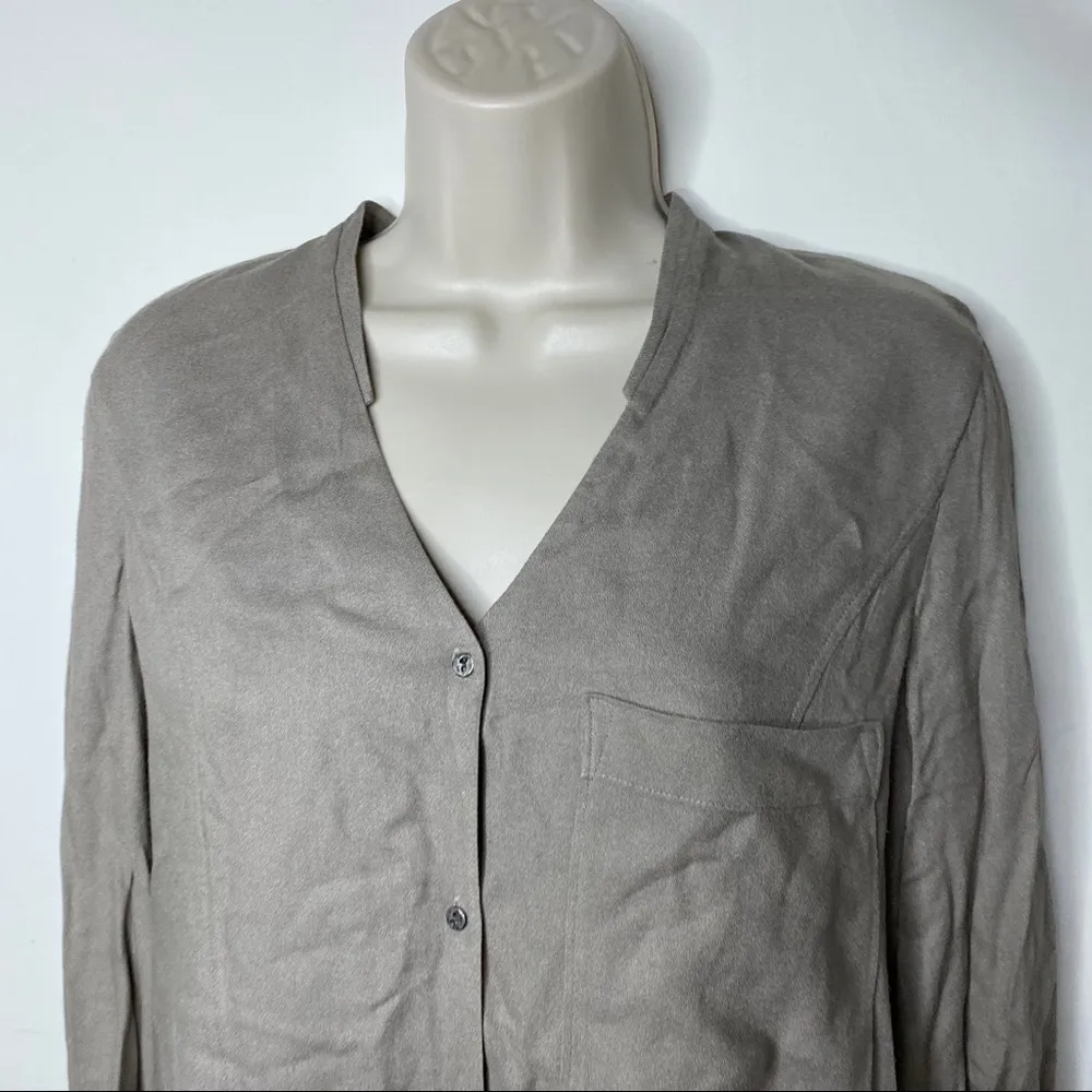 Helmut Lang grey v neck button down dress duster 0 - Image 5