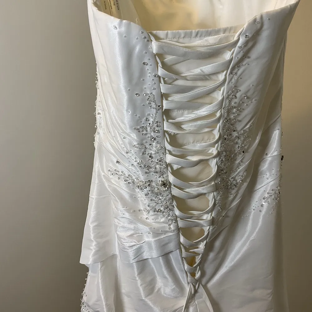 NWOT Sottero & Midgley Strapless Mermaid Beaded Wedding Dress Size 8 White - Image 9