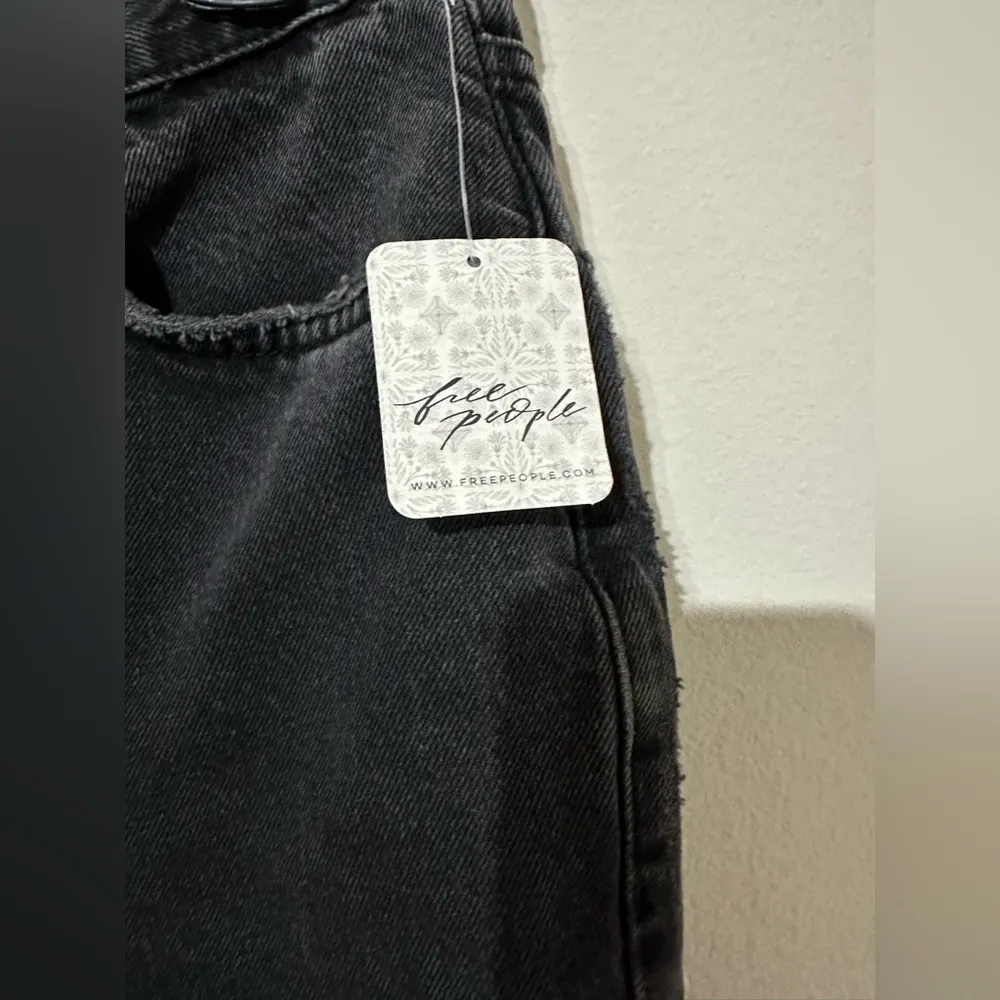 NEW!! Free People FP Lasso 25 Straight High Waist Jeans Black Cowgirl Distressed - Image 5