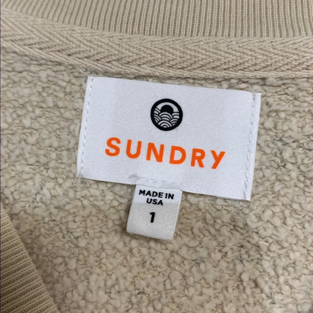 Sundry  WOMENS PAISLEY TEXTURED PULLOVER SWEATSHIRT SMALL BLUE - Image 4