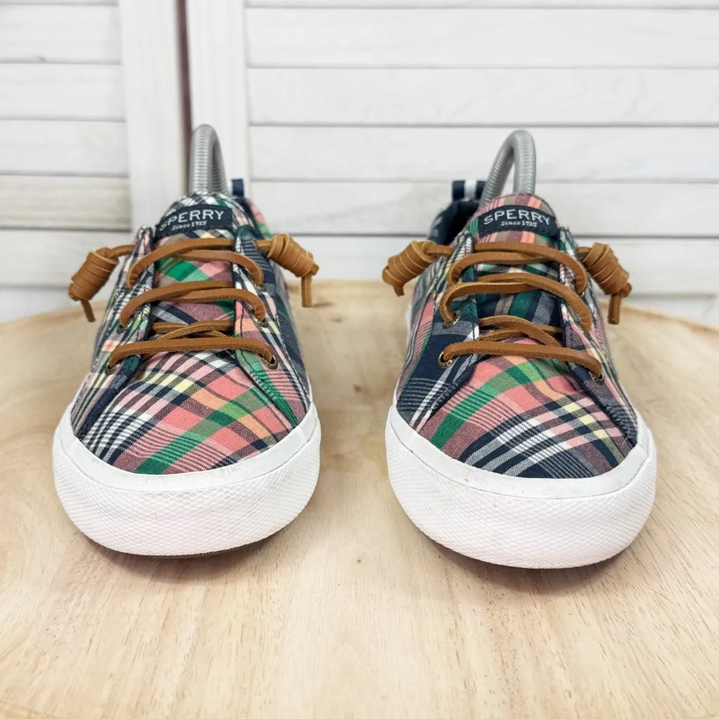 Sperry Pier Wave LTT Plaid Canvas Sneak Boat Shoes Women‎ 8.5 STS85163 - Image 2