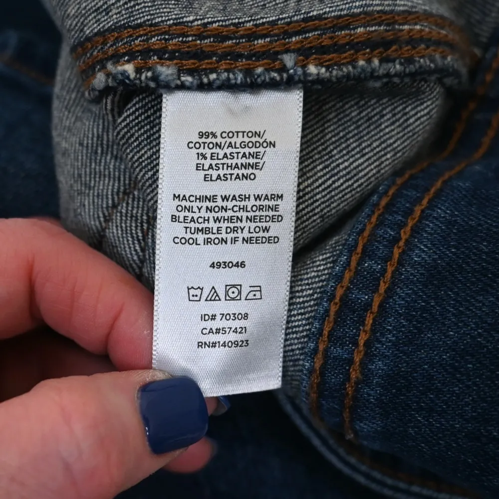 LOFT Women's 2 Petite Denim Sailor Button Jean Mini Skirt - Image 6