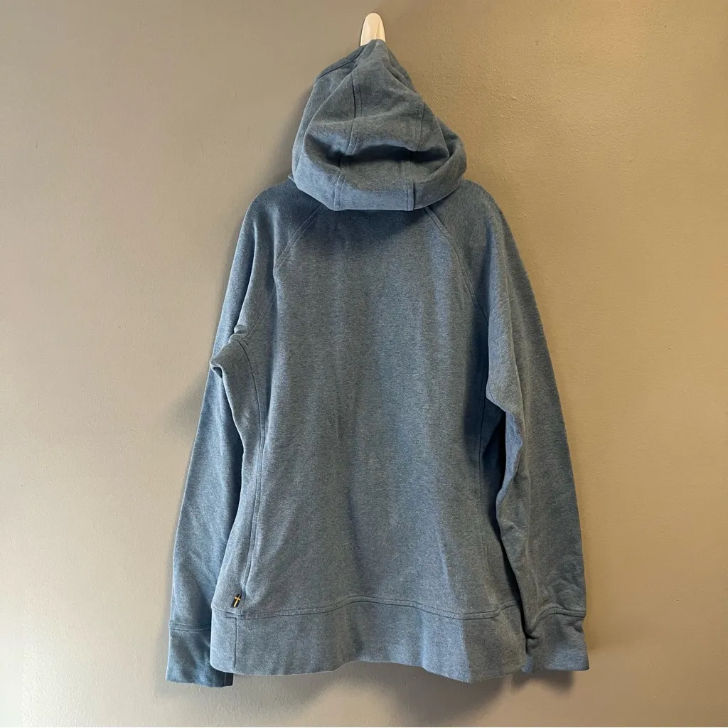 Fjallraven Hoodie Heathered Blue High Coast Hoodie XXS GUC Sweatshirt w/ Pocket - Image 14